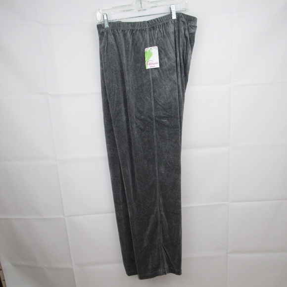 PAPPAGALLO WOMAN GRAY FELT TRACK PANTS SIZE 2X - Picture 1 of 5